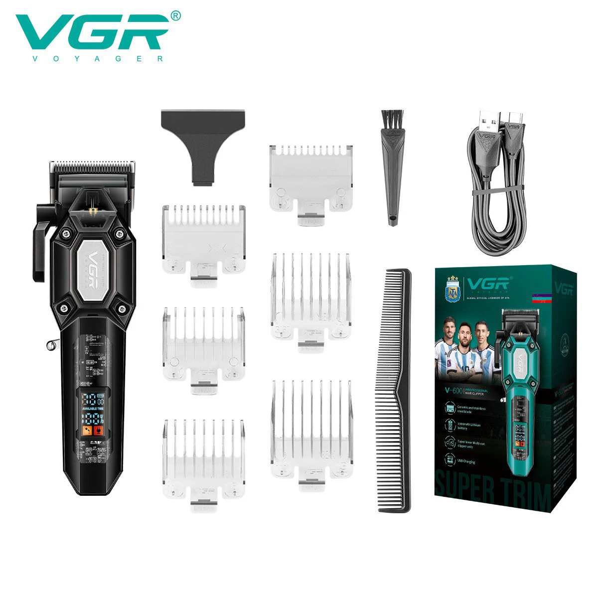 VGR V-600/V-900 مقص الشعر الكهربائية شفافة الجسم ا...