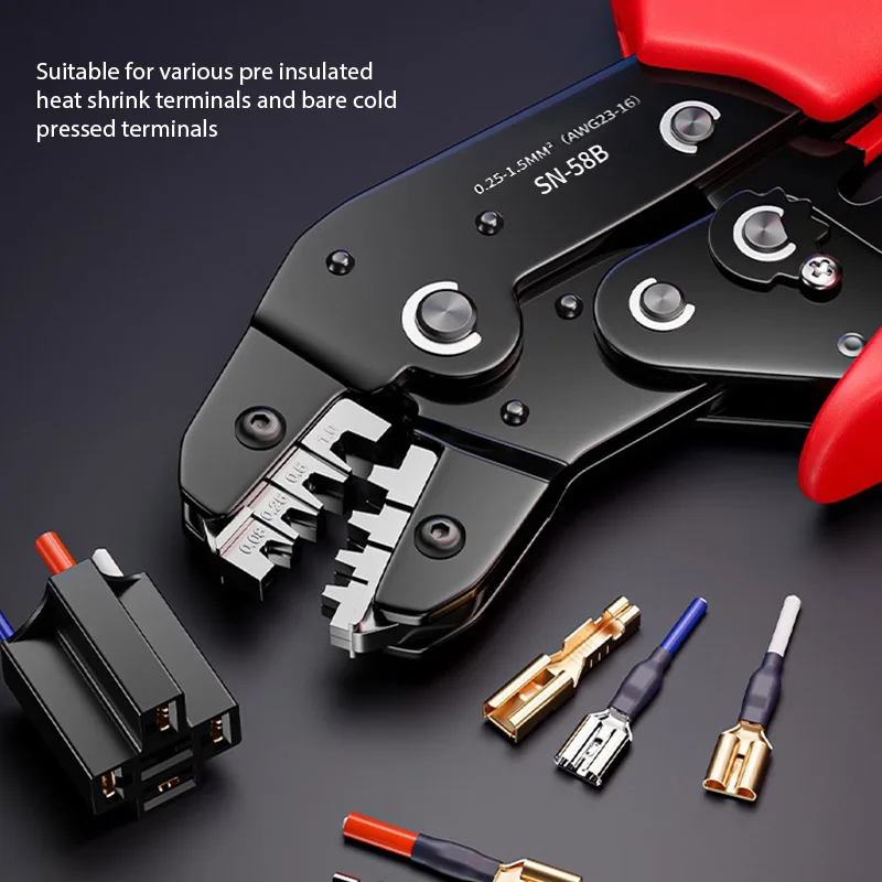 DuPont Terminals Crimp Pliers Barrel Crimping Tools SN-58B 24-16 AWG /0.25-1.5mm² Ratcheting Crimper