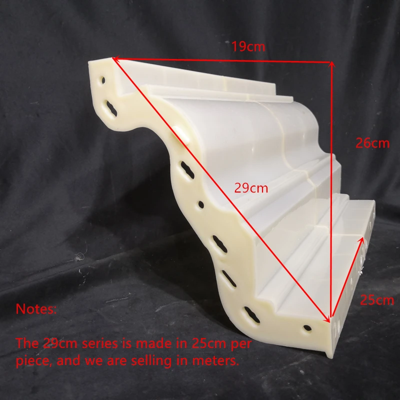 Durable ABS Plastic Roof Top Cornice Mould, Classic Design Outdoors Balcony Skirt Mold, Eave Line Mould, 29cm/ 11.42in Wide 1m