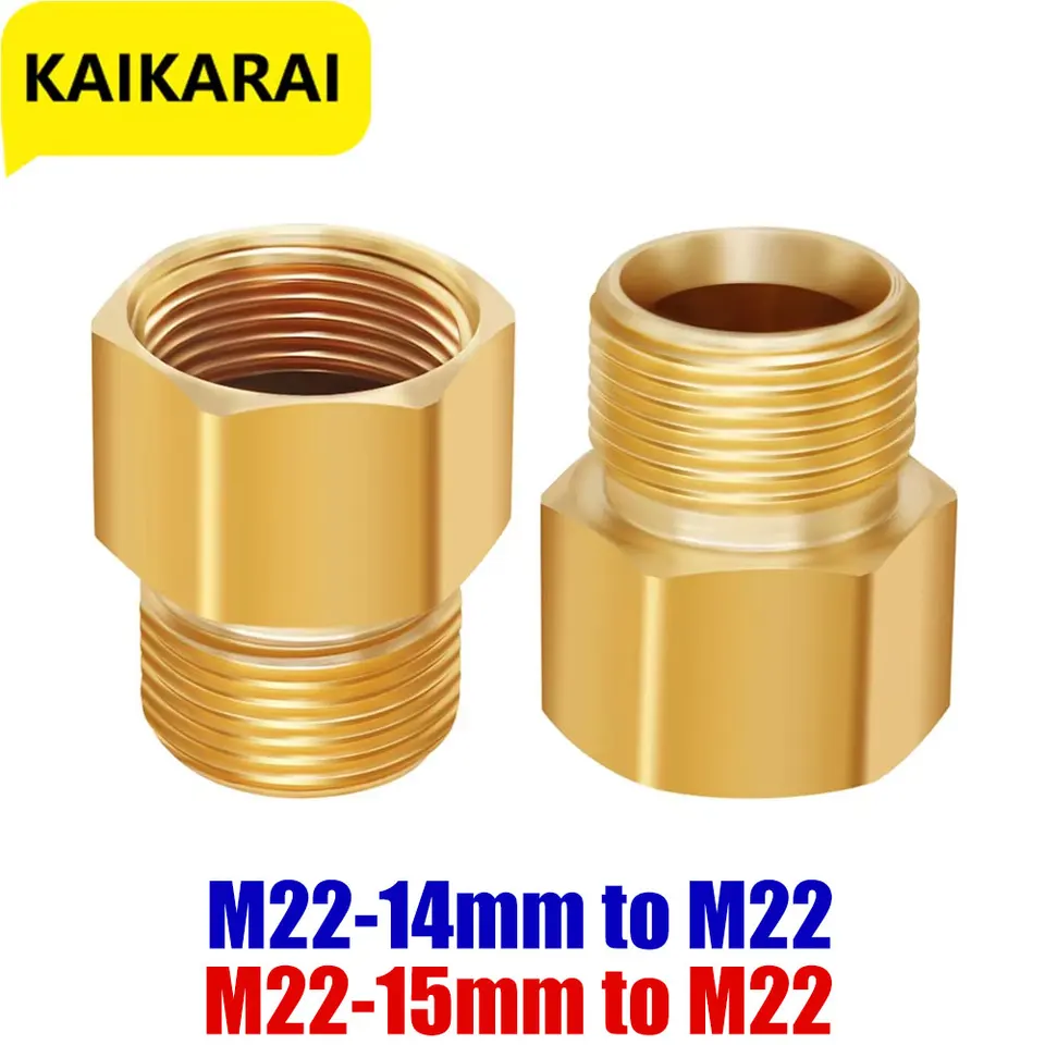 Hogedrukreiniger adapter slangkoppeling, adapter M22 x 1,5 IT X 15 mm kern voor hogedrukreiniger slang lans straalreiniger (M22 x 1,5 x 14 mm