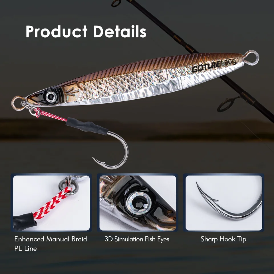 Goture リード垂直ジグ 海水人工餌 ボート 釣りルアー ジギングルアー 13.39 Inches X 7.87 Inches Goture リード垂直ジグ 海水人工餌 ボート 釣りルアー ジギングルアー