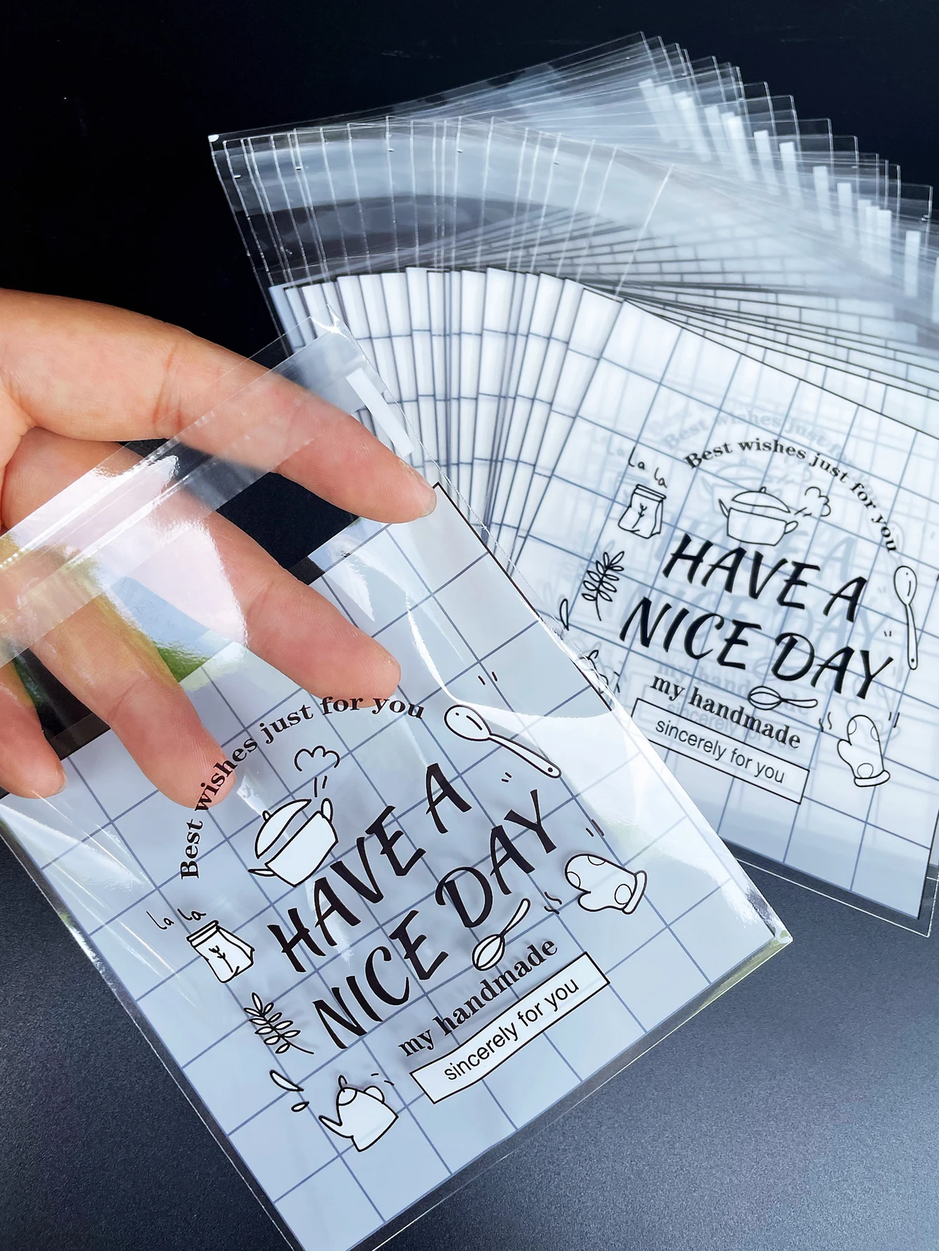 English Blessing Printed OPP Self-sealing Bag, Small Gift And Candy Packaging Have A Nice Day Printed OPP Bags For Party