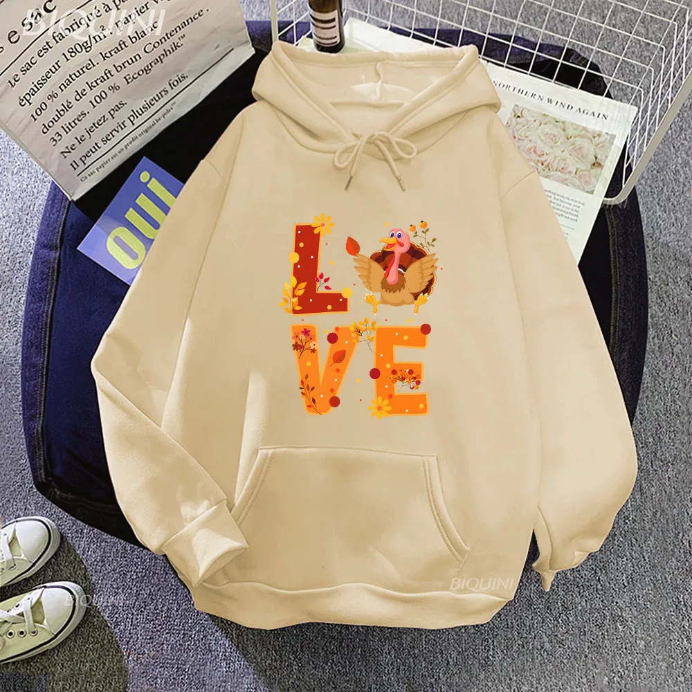 

Love Thanksgiving Turkey Hoodie Funny Men Woman Sweatshirt Male Sweatshirts Autumn Gift Vintage Harajuku Sudaderas Female Cloth
