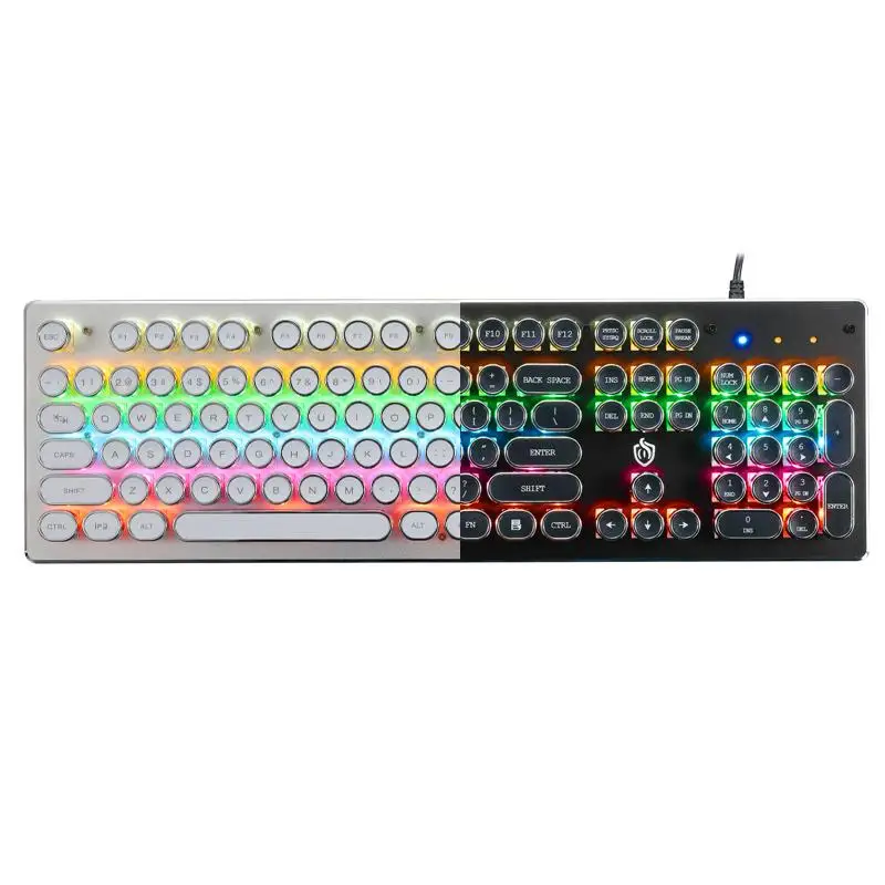 

RYRA Steampunk Keyboard 104 Key Mechanical Keyboard Fast Response Wired Keyboard Colorful Rgb Light Effect For E-sports Game
