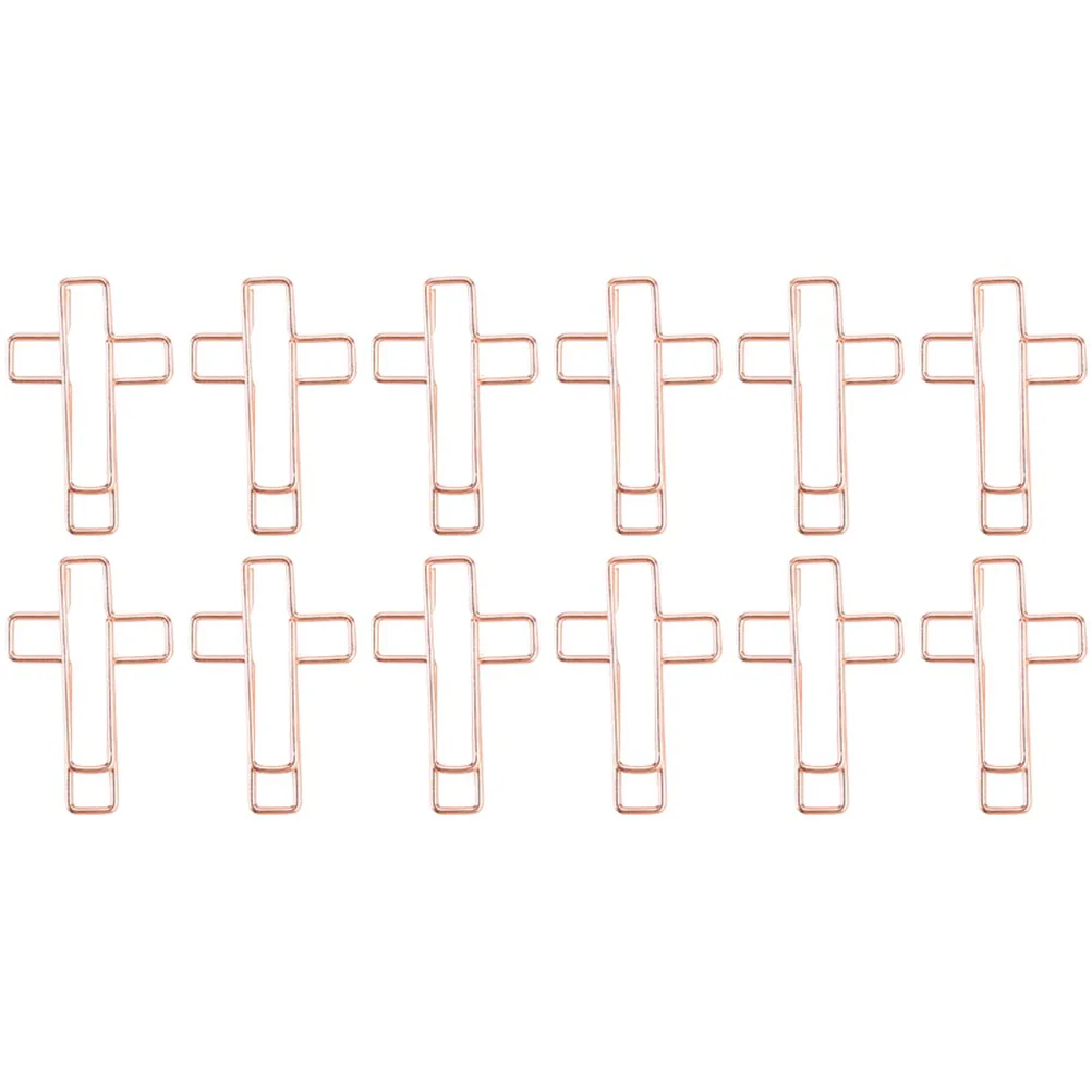

12Pcs Cross Paper Clips Cross Shaped Clips Bible Journaling Clamps Office Folder