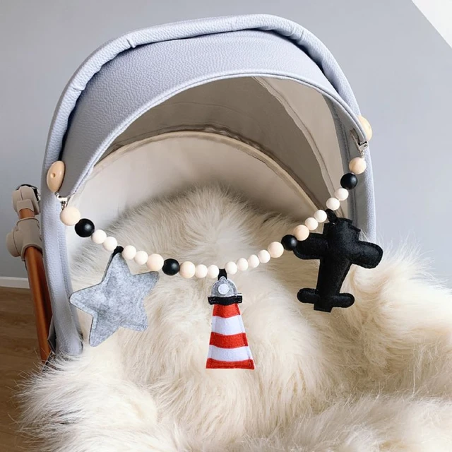 Bébé bois attache-sucette chaîne landau Mobile hochet poussette lit cloche  jouets à la main porte-tétine anneau de dentition - AliExpress