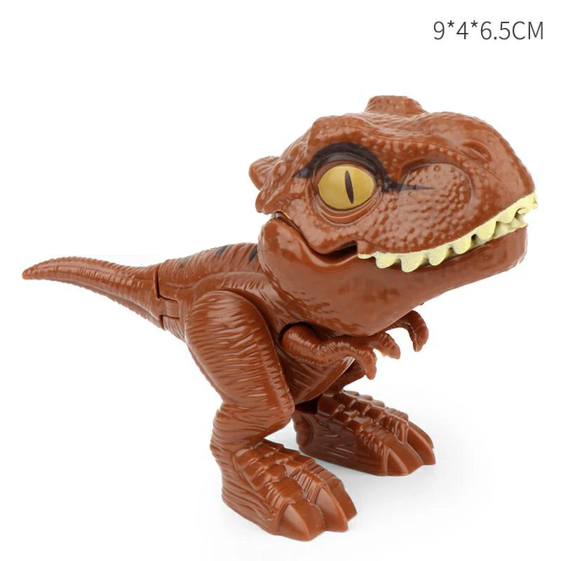 Jurassic Dinosaur World Park - Juguete para morder a mano, Snap Squad, figura de dinosaurio en miniatura de tiranosaurio de dibujos animados, juguetes para niños pequeños, regalo de Navidad