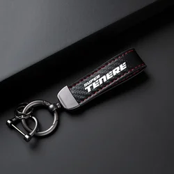 Yamaha Super Tenere Carbon Fiber Leather Rope Keychain Holder (Red SUPER TENERE)