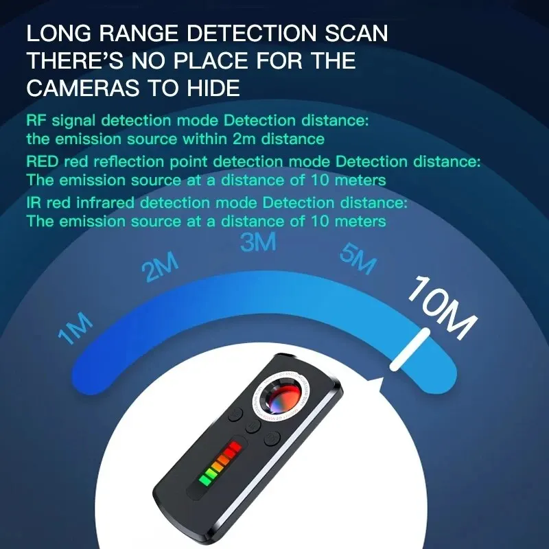 Hidden Camera Detector Hidden Camera Detector Anti Spy Gadget Professional Hunter Wireless Signal Car GPS Infrared Search Wiretapping Bug Mini Devices