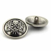 10PCs Metal Sewing Buttons Scrapbooking Round Single Hole Skull Head Pattern 15mm 20mm Dia. Costura Botones decorate 2