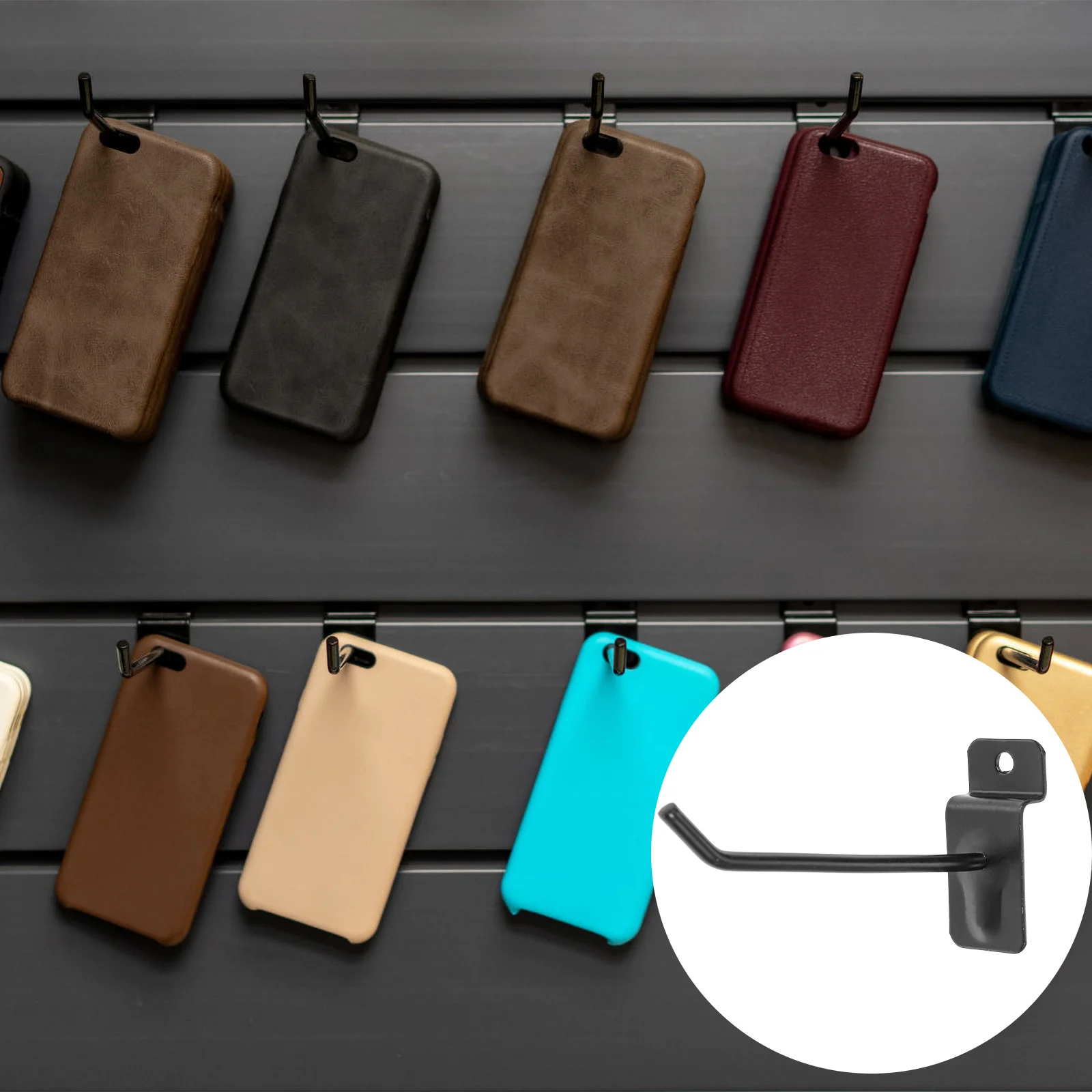 

50 Pcs Slot Hook Shelf Peg Board Hooks Cell Phone Iron Pegboard for Shop Commodity
