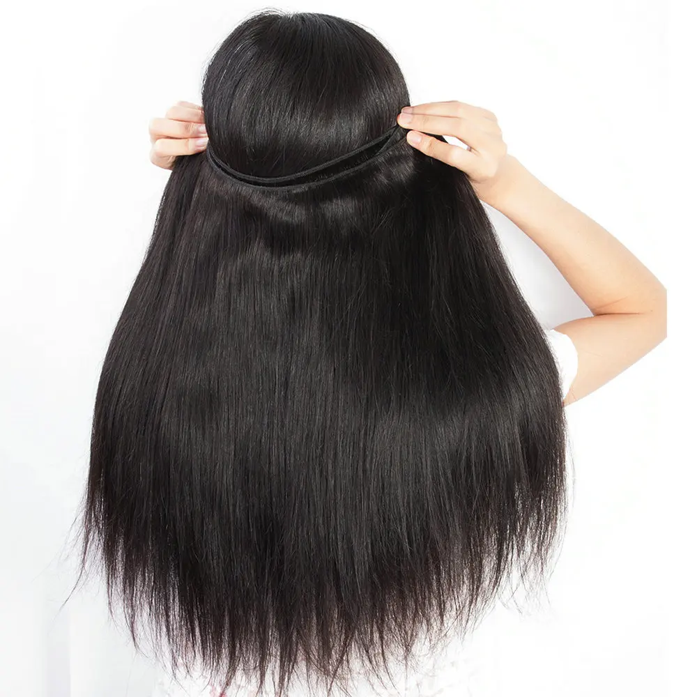 Straight human hair bundles pieces natural black women cheap remy human hair extensions