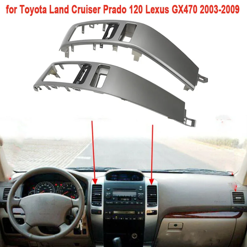 

2 шт. для Toyota Land Cruiser Prado 120 FJ120 Lexus GX470 2003-2009 рамка для выпускного отверстия кондиционера автомобиля A/C панель вентиляционных отверстий