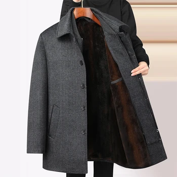 2026 new arrival winter jacket men fashion Woolen Coat Men's Casual Wool thicken warm trench coat Men Dress Jacket Size M-4XL