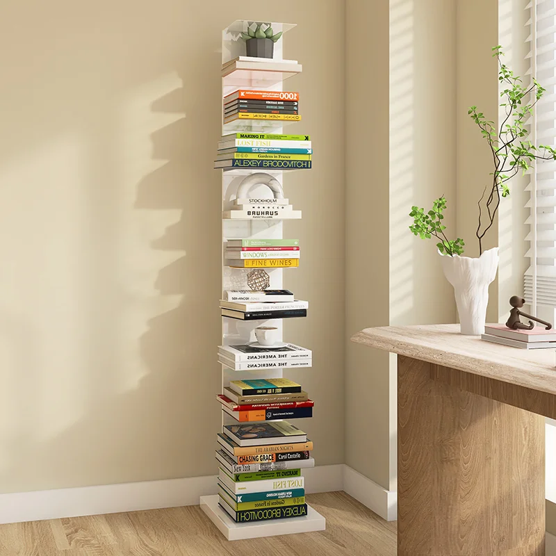 Invisible bookshelf floor shelf book storage wall display vertical corner living room bookshelf