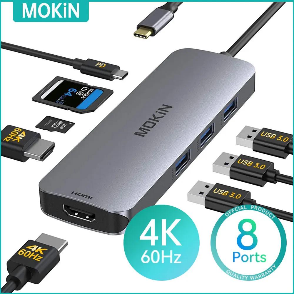 

Адаптер MOKiN для ноутбука и планшета с двумя HDMI-портами, 4K, 60 Гц