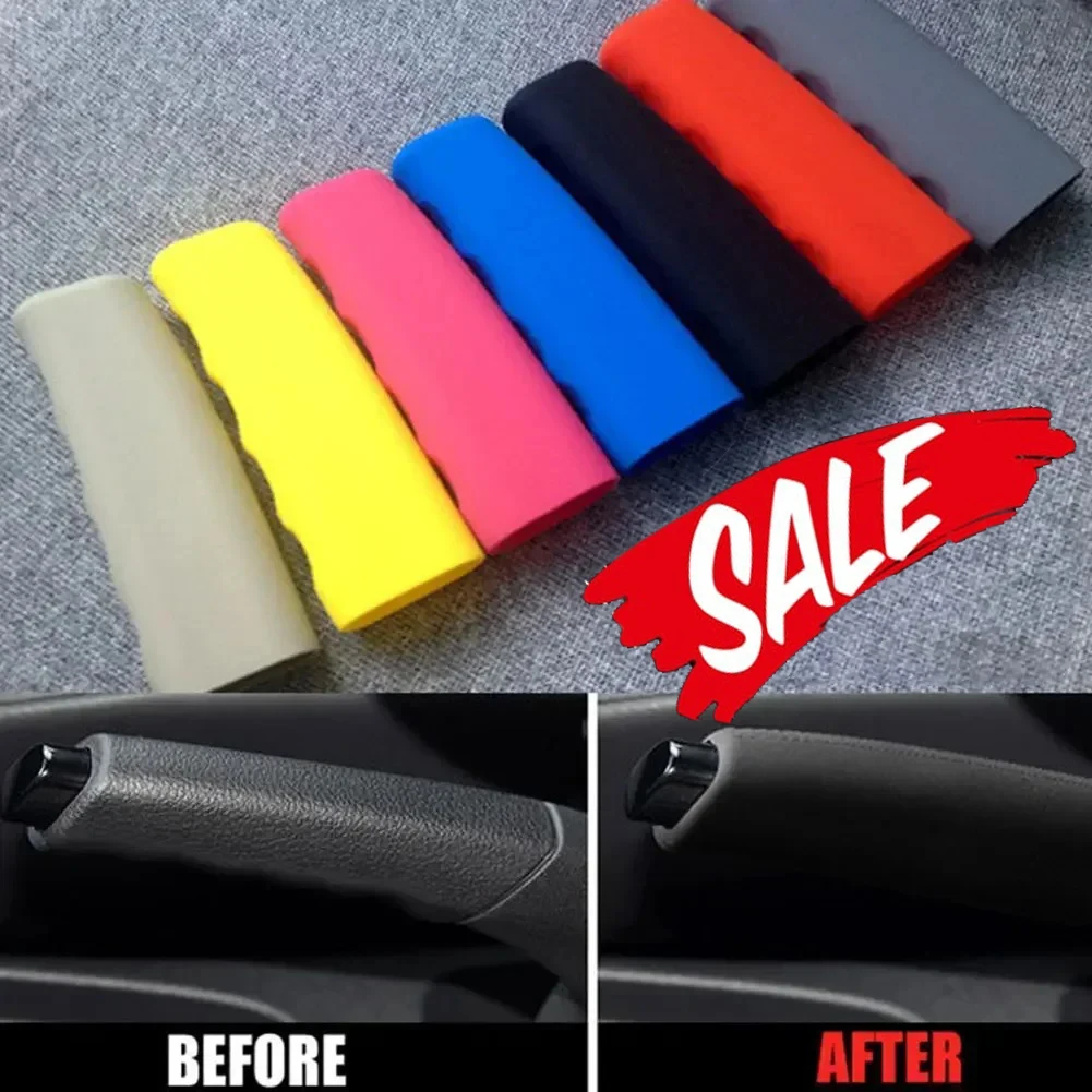 JDM Silicone Handbrake Covers Nonslip Hand Brake Cover Case Gear Knob Sleeve Protector Car Decor hand brake cover