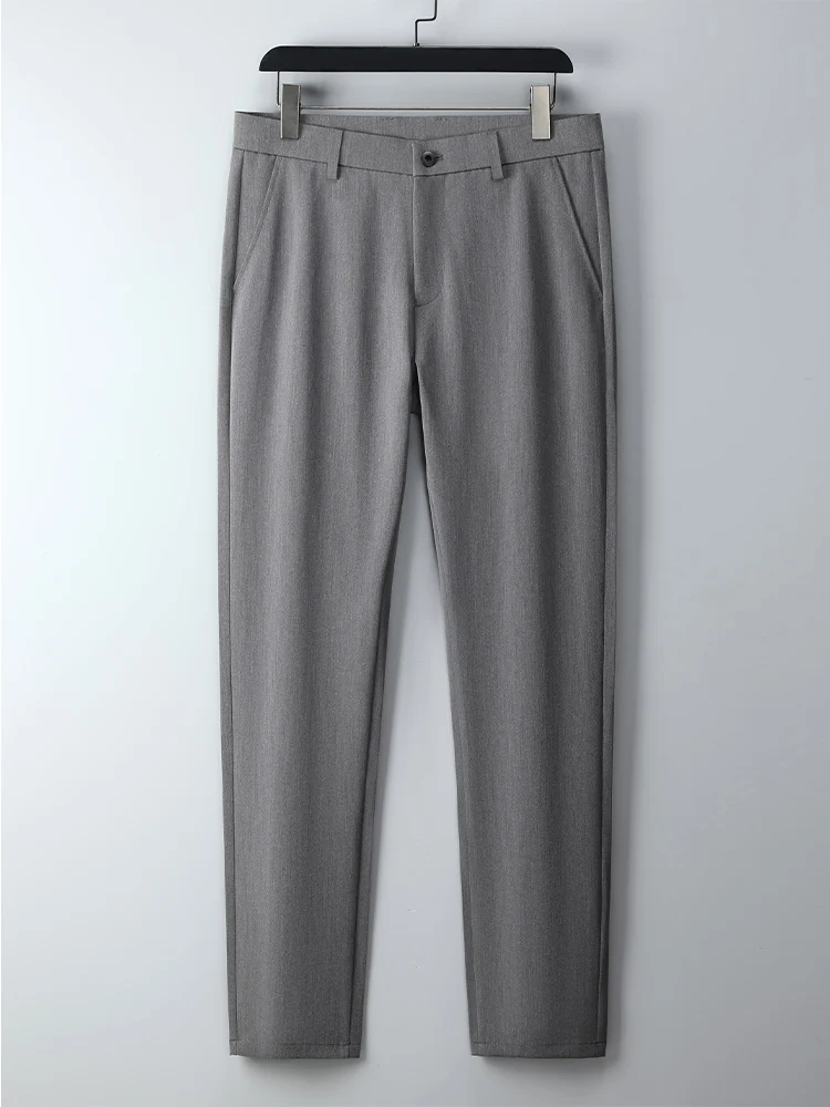 Pantaloni casual da uomo nuovi autunnali 2025 Moda coreana Pantaloni da lavoro classici da ufficio slim fit Pantaloni da abito leggermente elasticizzati 3