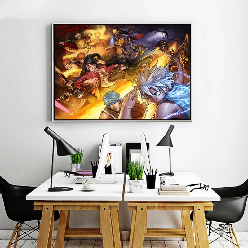 

Anime One Piece Canvas Painting Monkey D Luffy Watercolor Character Poster Wall Art Mural Suitable for Home Bedroom Decoration