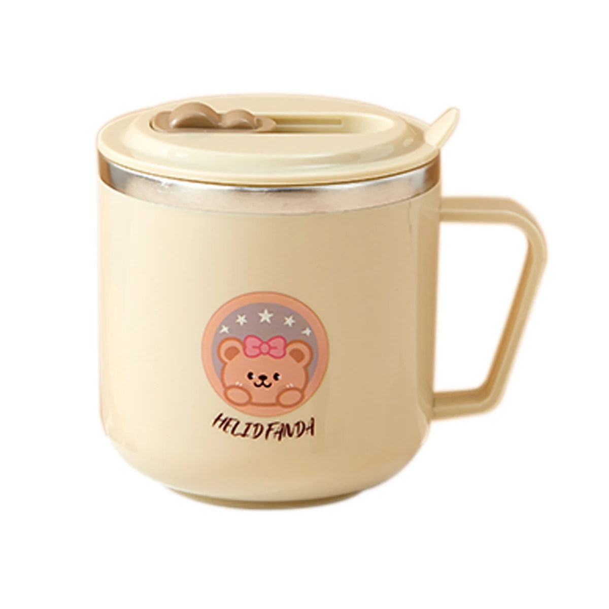 WORTHBUY Tazza per acqua per bambini in acciaio inossidabile 316 Capybara carino con cannuccia Tazza termica a doppia parete da 270 ml Tazza per caffè al latte a prova di perdite