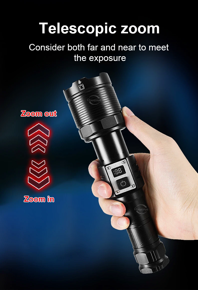 XHP90 Lampe de Poche Ultra Puissante 10000 Lumens