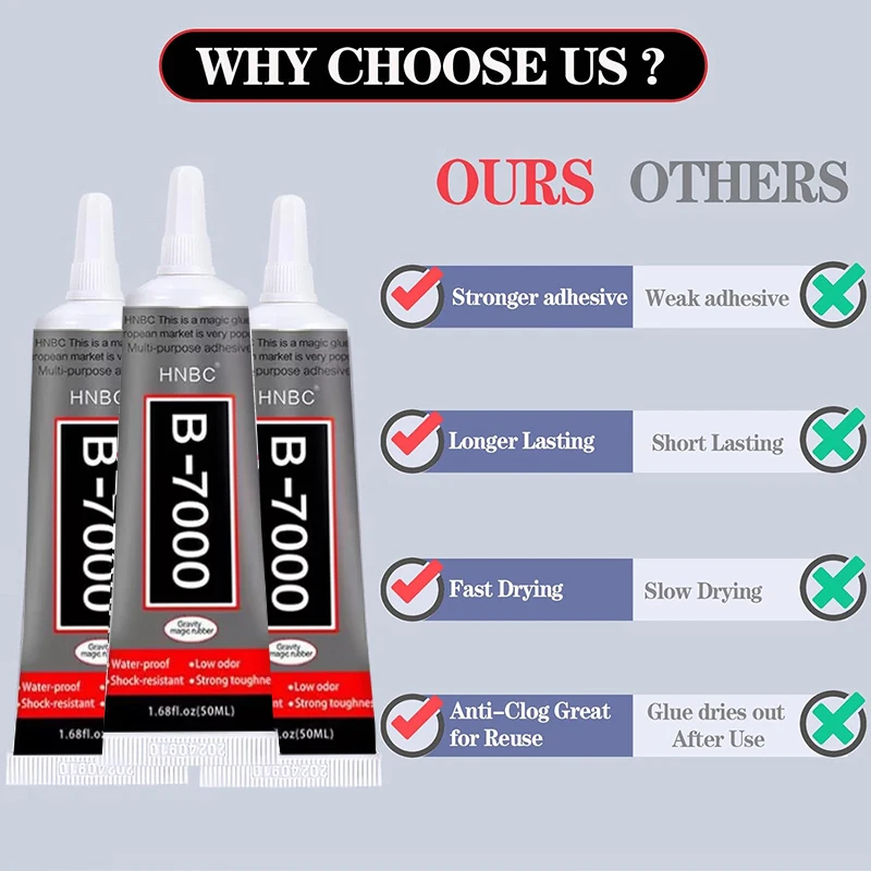 B7000 T7000 Glue Clear Contact Phone Repair Adhesive Universal Glass Plastic DIY Multipurpose Glue With Precision Applicator Tip 5