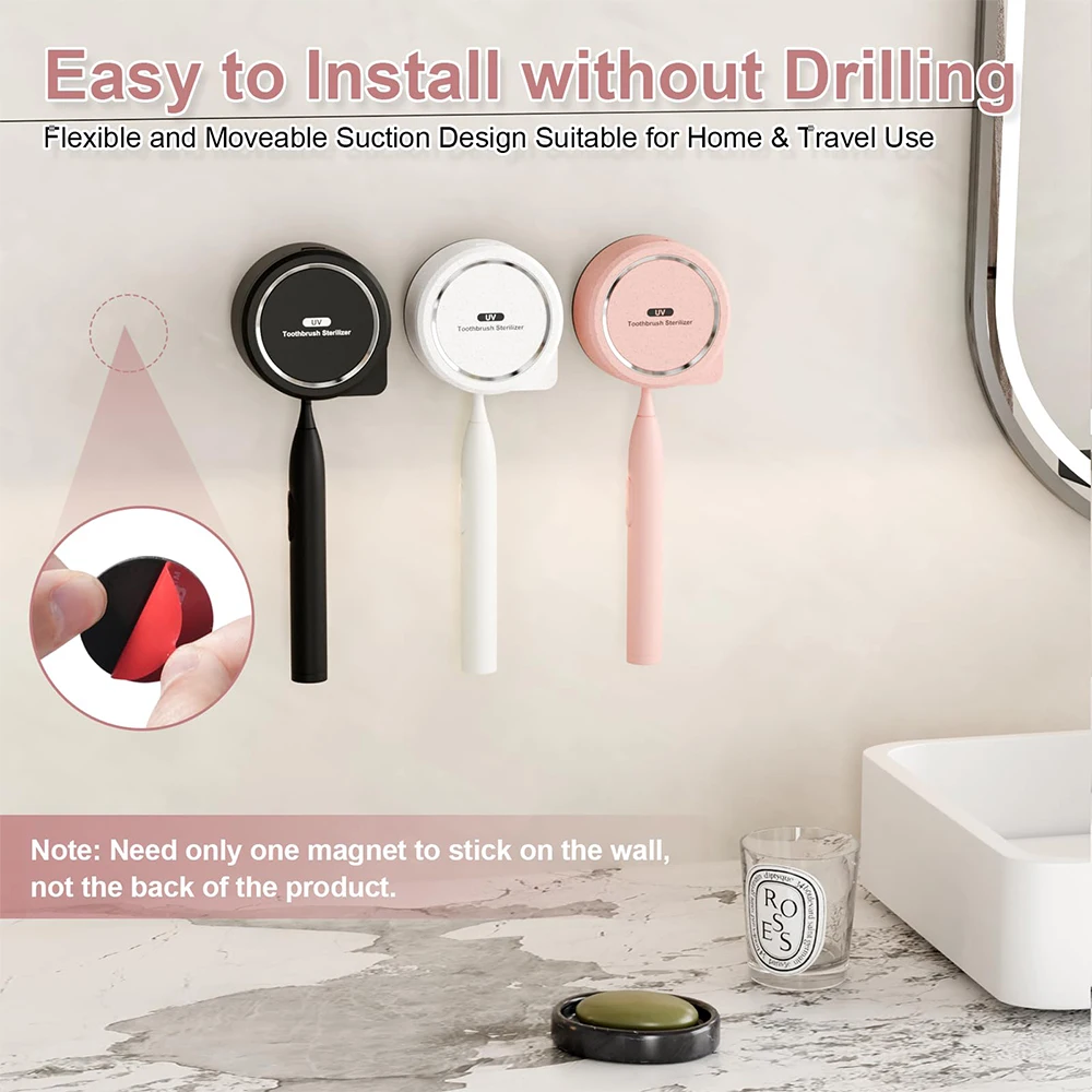 Mini Toothbrush Sanitizer and Holder UV Toothbrush Sterilizer with Fan Drying Rechargeable Portable Case
