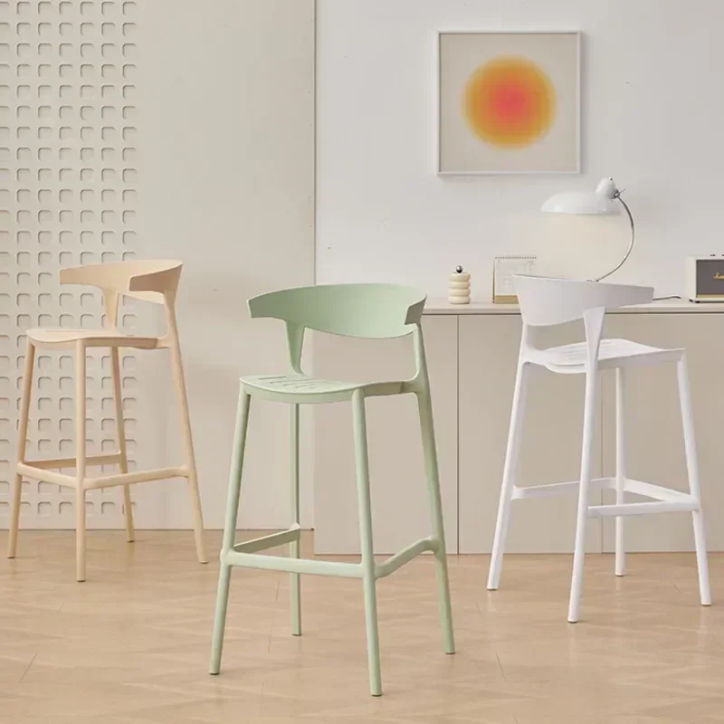 Nordic Kitchen High Stool Home Leisure Bar Chair Folding Plastic Designer Dining Chair Living Room Furniture