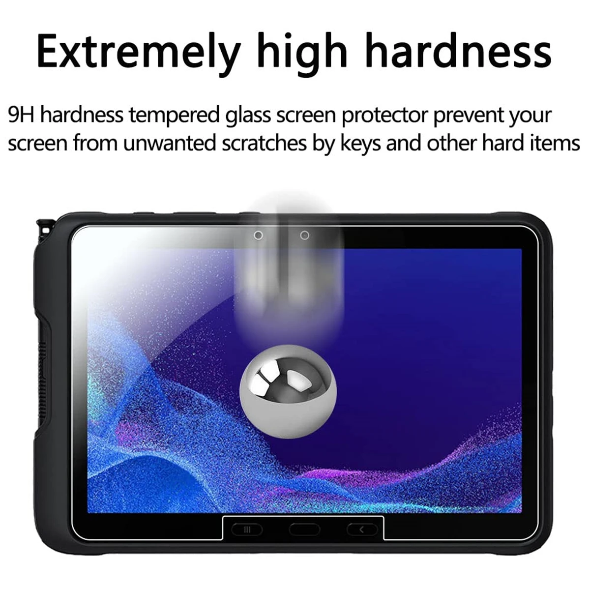 Screen Protector for Samsung Galaxy Tab Active4 Pro 10.1 Inch 2022(T630/T638)/Tab Active Pro 2019(T540/T547) Tempered Glass Film 4
