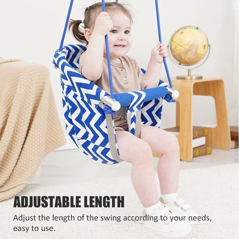 Baby Swing Chair Comfortable Sturdy Harmless Adjustable Sling Chair Toys Indoor Outdoor Home Canvas Kid Swing Set Playground 6
