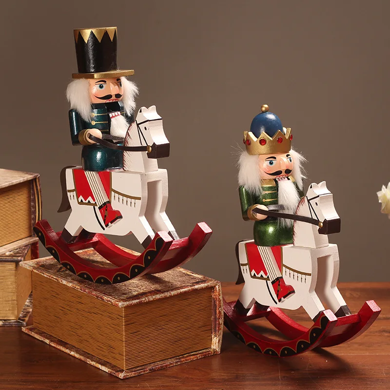 

European-style home decoration Nutcracker puppet soldiers crafts rocking horse Nutcracker
