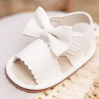 KIDSUN 2021 Summer New Arrival Baby Sandals Infant Girl Princess Cute Bow-knot Leather Rubber Sole Flat Toddler First Walkers 5