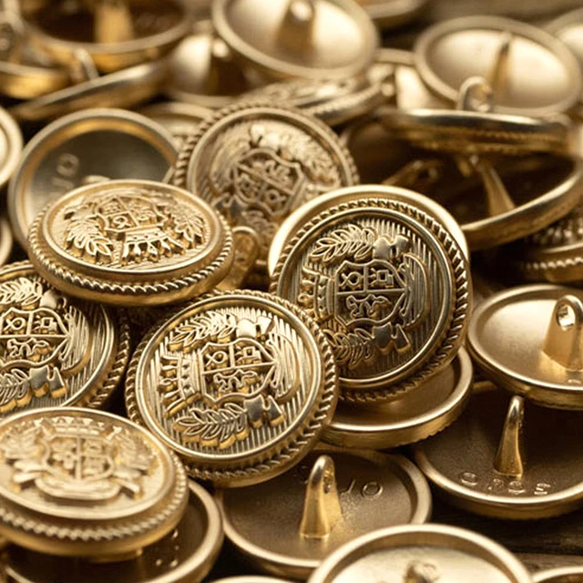 Bottoni in metallo bottoni dorati con gambo con motivo a corona bottoni per  abiti in stile College Vintage britannico bottoni per vestiti cuciti a mano  - AliExpress