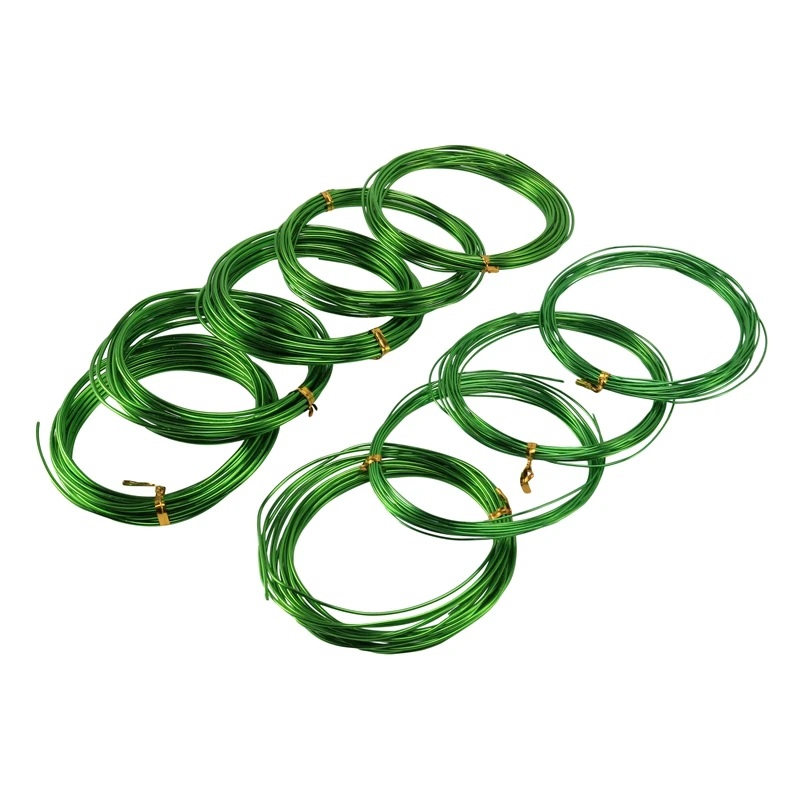 

HOT-9 Rolls Bonsai Wires Anodized Aluminum Bonsai Training Wire with 3 Sizes (1.0 Mm,1.5 Mm,2.0 Mm),Total 147 Feet (Green)