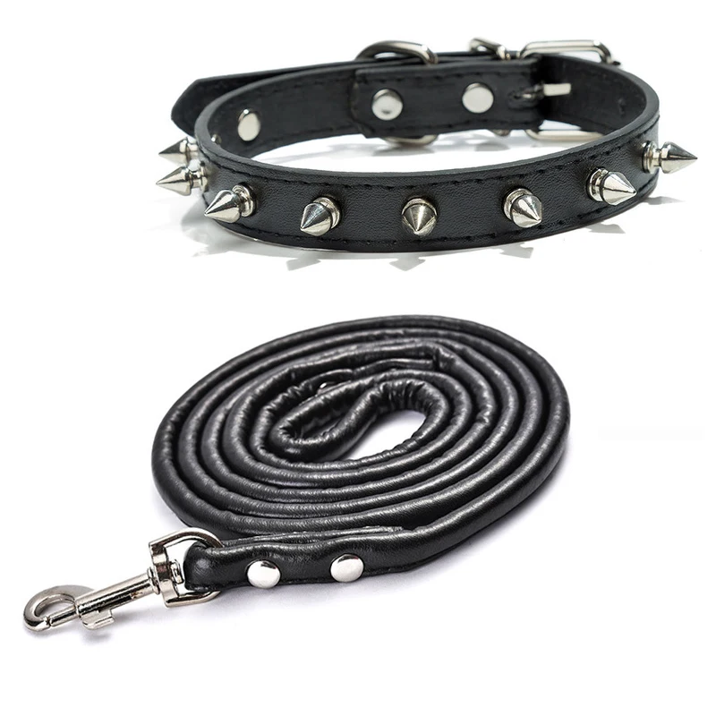Harp Spiked Studded Leather Dog Collars Pu For Small Medium Large Dogs Pet Collar Rivets Anti