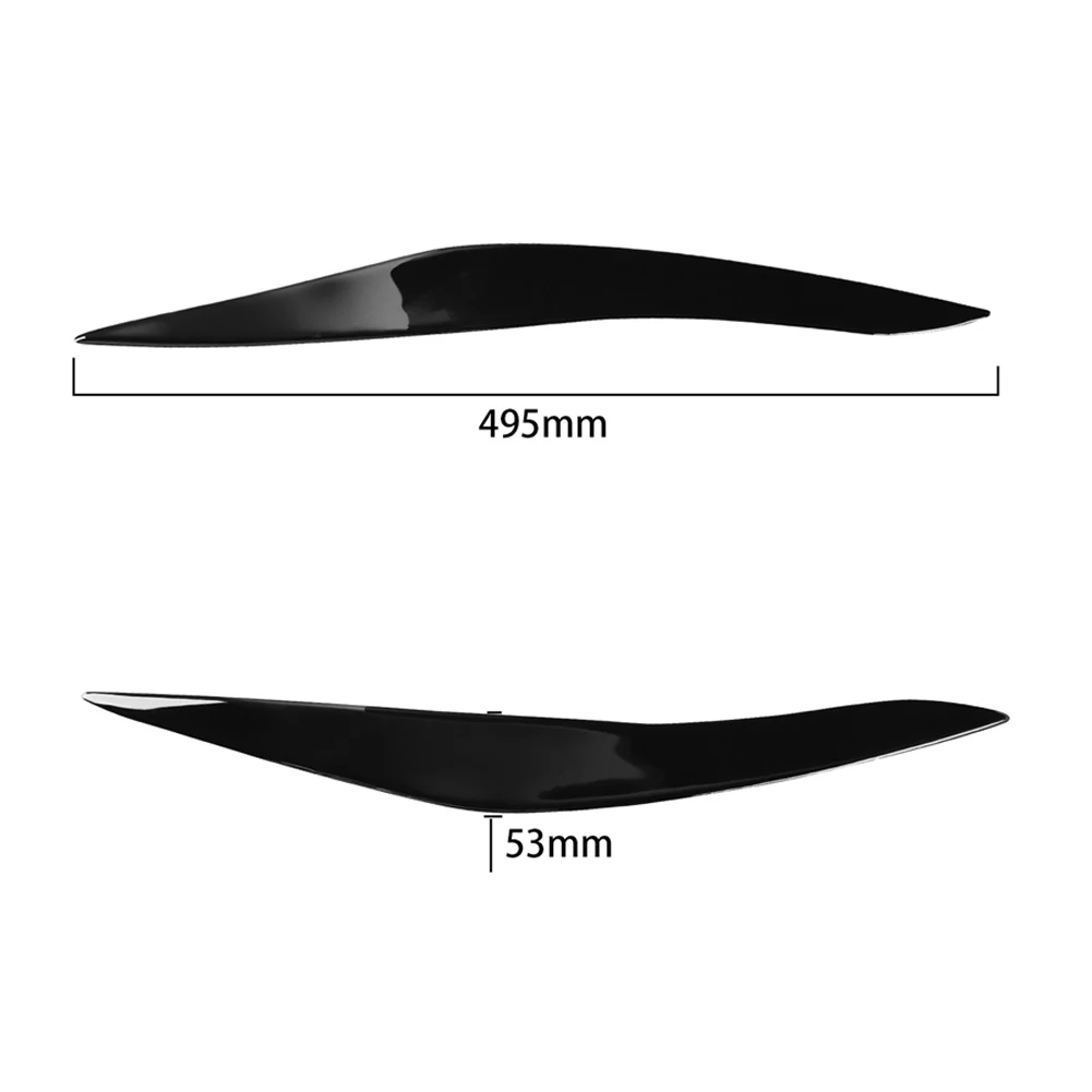 

New Practical Car Accessories Headlight Trim Eyelid Eyebrow Trim 2pcs Front Headlight Eyebrow Cover Gloss Black