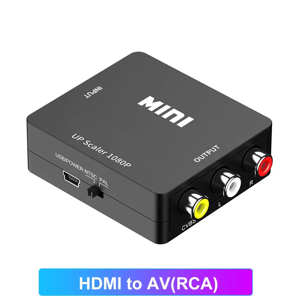 HD 1080P AV HDMI Adaptörü RCA - HDMI uyumlu Kompozit Dönüştürücü HDMI - AV RCA Adaptörü N64 Wii PS1/2/3 Xbox One SNES