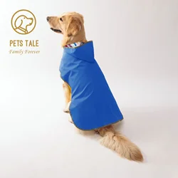 Stylish Dual-Layer Yellow Dog Raincoat: Versatile Two-Way Design! - S (Blue)