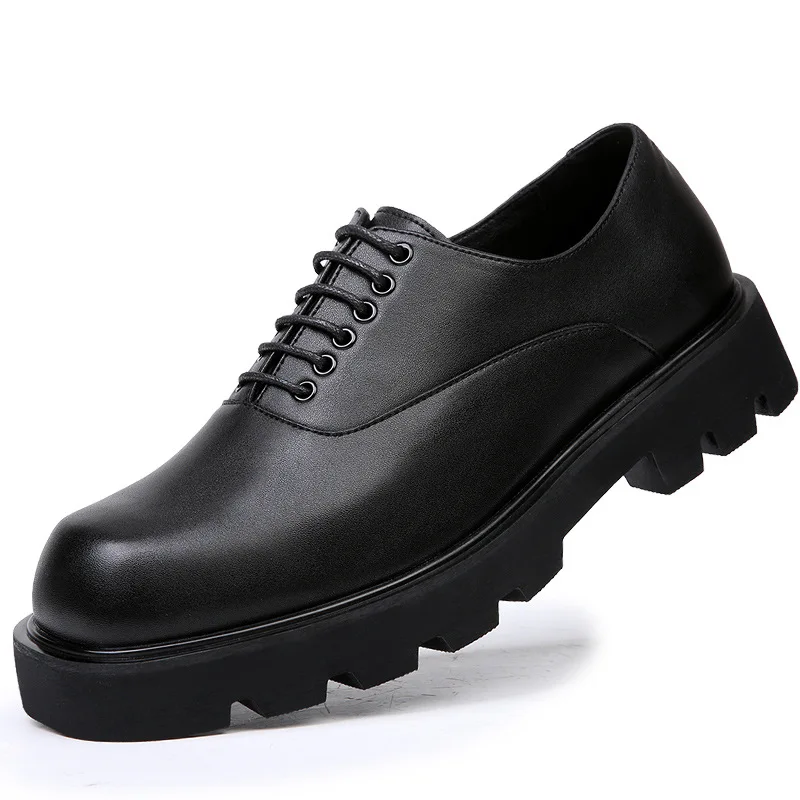 【paperplanes】★GADAE★SUIT SHOES SQUARE TO DERBY SHOES Men British Square Toe Platform Dress Business Lace Up Derby