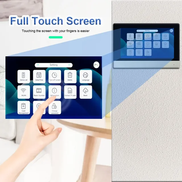 Tuya Smart IP 2-wired Doorbell Video Intercom System with Password IC Card Unlock 1080P 7inch Touch Screen 5