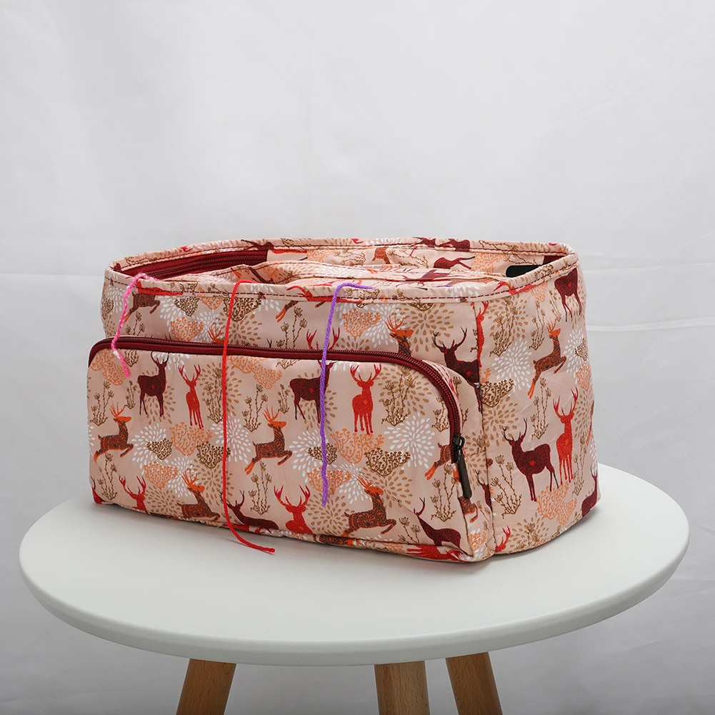Oxford Cloth Knitting Storage Tote Bag for Yarn and Crochet Hooks