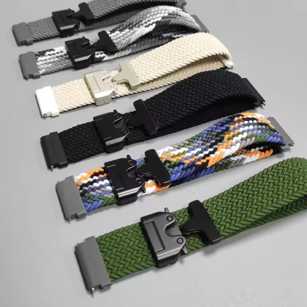 Premium Nylon Braided Loop Strap with Parachute Buckle - Soft and Durable Watchband
