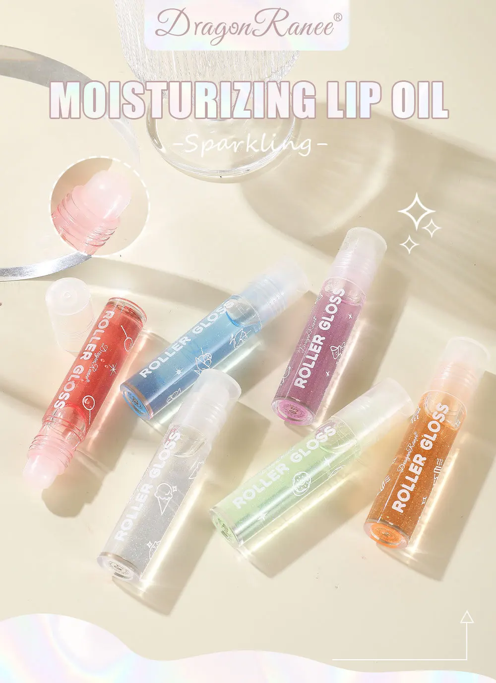 Description Picture 2 of itemMoisturizing Transparent Pearlescent Lip Oil Mirror Water Lip Gloss Blue Fine Shimmer Liquid Lipstick Makeup Non-sticky Lip Care