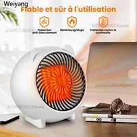 Мини-керамический вентилятор, портативный электрический обогреватель, тихая энергосберегающая для домашнего офиса, спальни — изображение 5