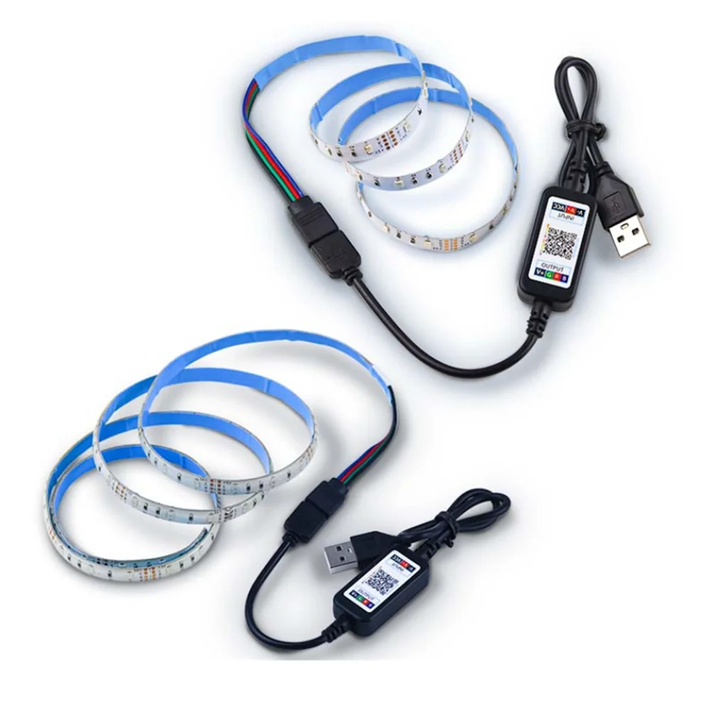 5V 2835Rgb Light Strip Set Led Cabinet Decoration Running Horse Running App Bluetooth Usb Connection Atmosphere Light Strip