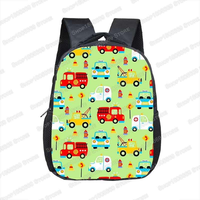 Zaino per bambini ragazzi ragazze asilo scuola materna Bookbag Set con scatola per il pranzo Borsa per la scuola del bambino, A-excavator Costruzione - Navy, moderno