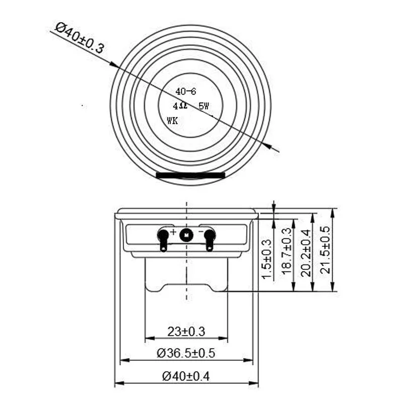 Tenghong 2pcs 40MM 4 Ohm 5W Full Range Bluetooth Speaker Unit IPX7 Waterproof Portable Audio Home Theater Sound 1.5 Inch