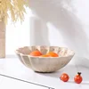 Natural Travertine Scallop Fruit Bowl Design Ornament Sample Room Home Hotel Desktop Multifunctional Storage Tray Decoration 1