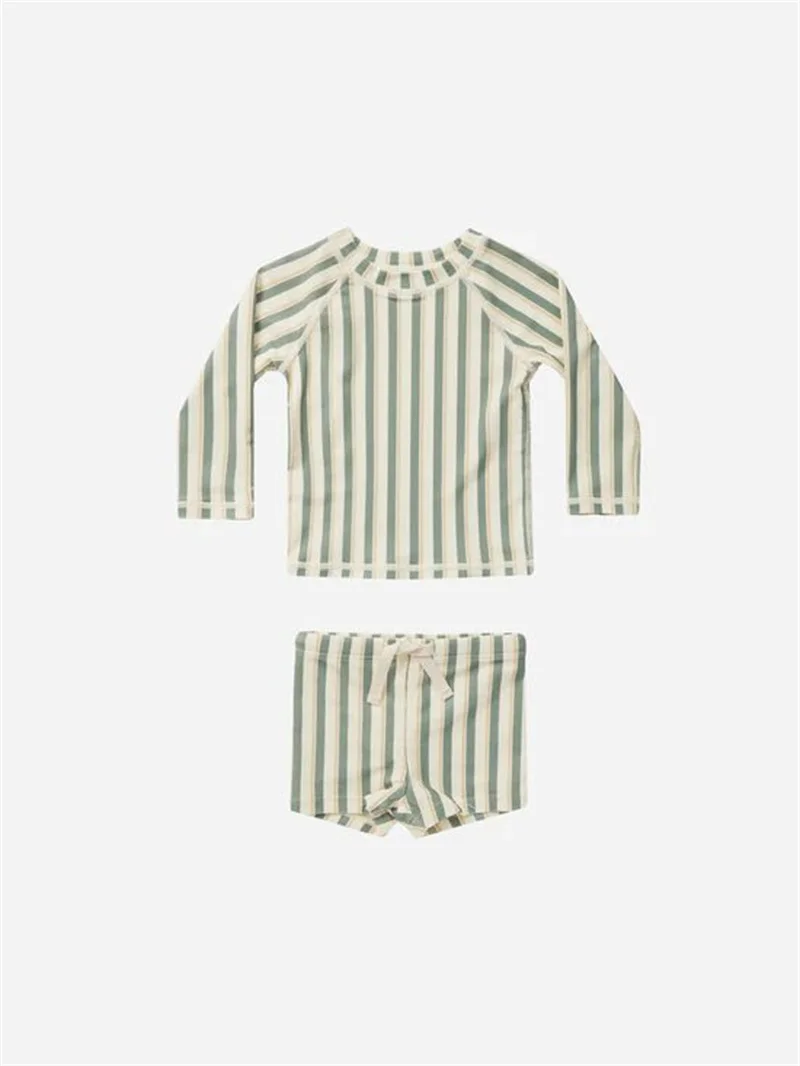High Quality Summer 2024 swimsuit Boys Long sleeve Swimsuit set Kids Vacation beach shorts Swimsuit shorts RC 6
