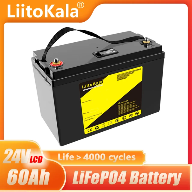 LiitoKala 24V 60Ah 50Ah lifepo4 battery Power Batteries For 8S 29.2V RV  Campers Golf Cart